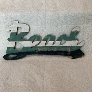 Beach wood logo wall decor